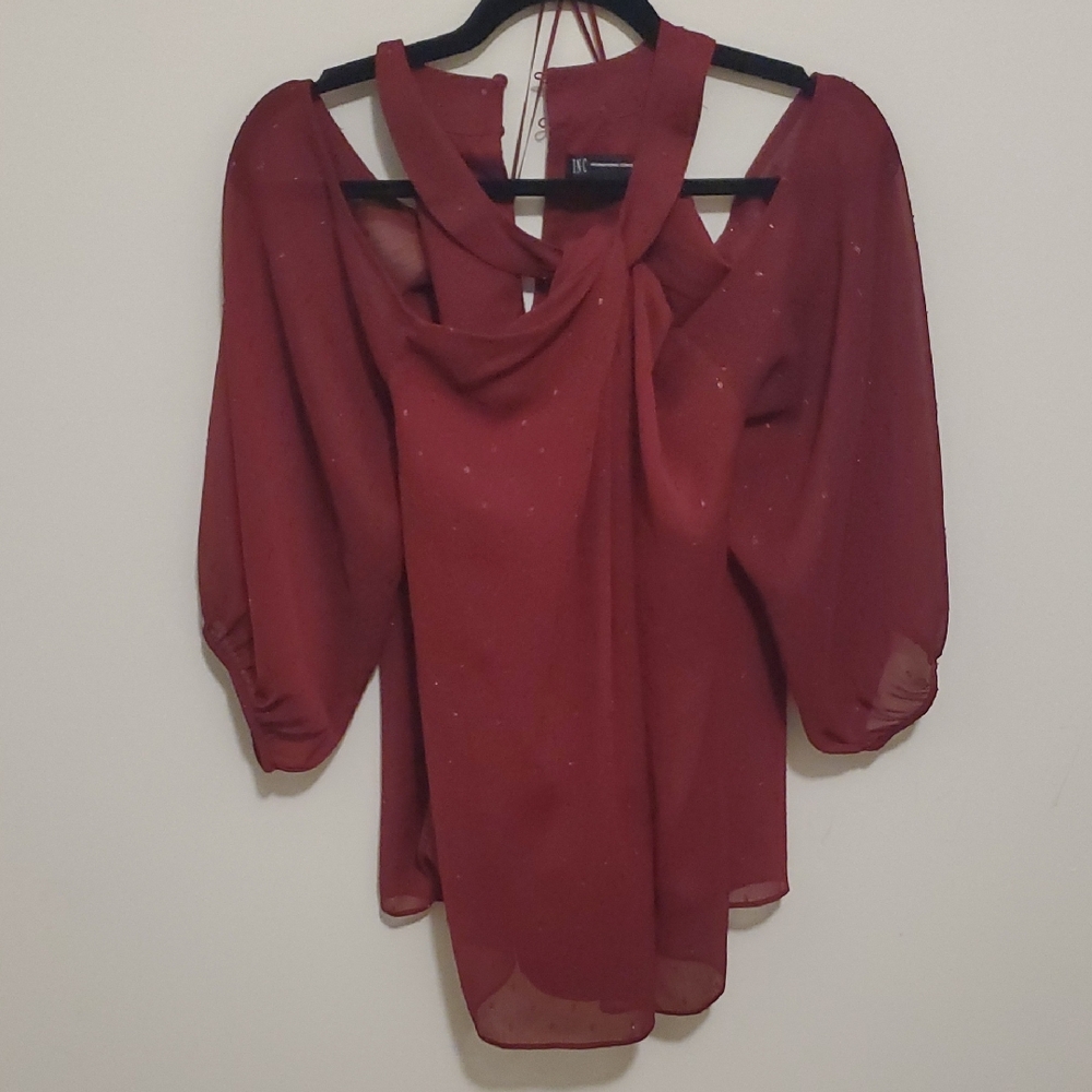 INC International Concepts Burgundy Blouse